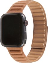 Geschikt voor Apple Watch Bandje 38/40/41mm - Leer met magneetsluiting - Bruin