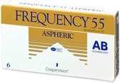 Frequency 55 Aspheric (6 lenzen) Sterkte: -4.25, BC: 8.70, DIA: 14.40