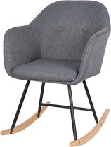 kleine schommelstoel-Relax stoel-Lounge stoel-Fauteuil-Relaxstoel-met comfortabele gewatteerde zitting-Donker Grijs