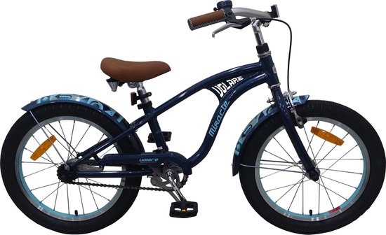 Foto: Volare miracle cruiser kinderfiets jongens 18 inch mat blauw prime collection