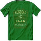 100 Jaar Legendarisch Gerijpt T-Shirt | Roest - Ivoor | Grappig Verjaardag Cadeau | Dames - Heren | - Donker Groen - L