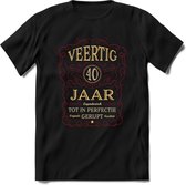 40 Jaar Legendarisch Gerijpt T-Shirt | Bordeauxrood - Ivoor | Grappig Verjaardag Cadeau | Dames - Heren | - Zwart - 3XL