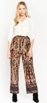 LOLALIZA Broek met wijde pijpen en paisley print - Zwart - Maat L