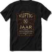 50 Jaar Legendarisch Gerijpt T-Shirt | Roest - Ivoor | Grappig Verjaardag Cadeau | Dames - Heren | - Zwart - L