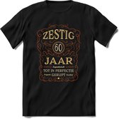 60 Jaar Legendarisch Gerijpt T-Shirt | Roest - Ivoor | Grappig Verjaardag Cadeau | Dames - Heren | - Zwart - L