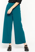 LOLALIZA Broek met wijde pijpen - Groenblauw - Maat 34