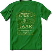 70 Jaar Legendarisch Gerijpt T-Shirt | Okergeel - Ivoor | Grappig Verjaardag Cadeau | Dames - Heren | - Donker Groen - L