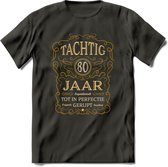 80 Jaar Legendarisch Gerijpt T-Shirt | Okergeel - Ivoor | Grappig Verjaardag Cadeau | Dames - Heren | - Donker Grijs - S