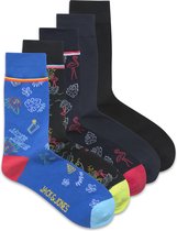 JACK & JONES  JACNEON TROPICAL SOCK 5-PACK Heren Sokken  - Maat ONE SIZE