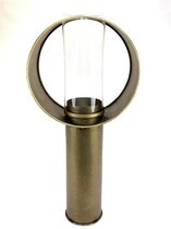 Metal Bronze Circle Candleholder with Glass 25*12*53cm