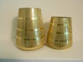 Windlicht goud - glas - 13x15cm - Klein