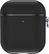 Apple AirPods 1 Hoesje - Valenta - Snap Serie - Echt Leer Hoesje - Zwart - Hoesje Geschikt Voor Apple AirPods 1