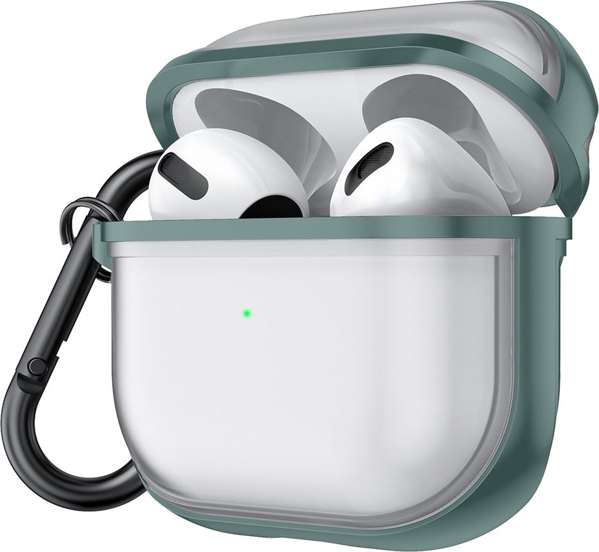 Mobigear Shockproof TPU Hoesje voor Apple AirPods 3 - Transparant / Groen