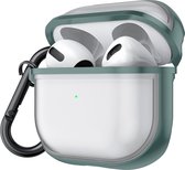 Mobigear Shockproof TPU Hoesje Geschikt voor Apple AirPods 3 - Transparant / Groen