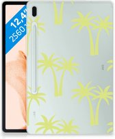 TPU Backcase Geschikt voor Samsung Galaxy Tab S7FE Beschermhoes Palmtrees met transparant zijkanten