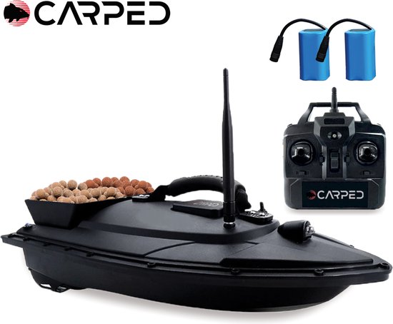 CARPED® Voerboot - Incl. 2 Accu's en Tas - 500 Meter Bereik - 1KG Voercapaciteit - Karper Vissen Baitboat - Hengelsport Materiaal - Visspullen Accesoires