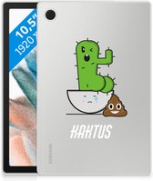 Tablet Hoes Samsung Galaxy Tab A8 2021 Cover Case met  Quotes Cactus Poo met transparant zijkanten
