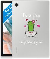 Cover Case Samsung Galaxy Tab A8 2021 Hoesje Cactus Glad met doorzichte zijkanten