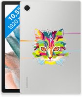 Hoes Samsung Galaxy Tab A8 2021 Tablet Siliconen Backcover Cat Color met transparant zijkanten