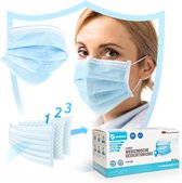 100 stuks Medisch Gezichtsmasker 3-laags type IIR - Blauw - Gecertificeerde kwaliteit - Made in EU