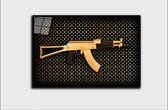 Golden machine gun 7mm plexiglas+Forex 120x80 top kwaliteit van plexiglas