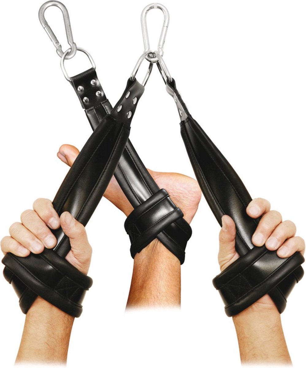 Goedkoopste XX-Dreamtoys – leren hangende manchet boeien met karabijnhaak