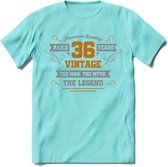 36 Jaar Legend T-Shirt | Goud - Zilver | Grappig Verjaardag Cadeau | Dames - Heren | - Licht Blauw - XL