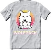 Saitama T-Shirt | Wolfpack Crypto ethereum Heren / Dames | bitcoin munt cadeau - Licht Grijs - Gemaleerd - M