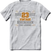 23 Jaar Legend T-Shirt | Goud - Zilver | Grappig Verjaardag Cadeau | Dames - Heren | - Licht Grijs - Gemaleerd - M