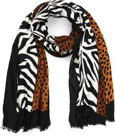 Sjaal - Zebra - Leopard - Cheetah - Zwart - Camel
