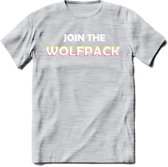 Saitama T-Shirt | Join the wolfpack Crypto ethereum Heren / Dames | bitcoin munt cadeau - Licht Grijs - Gemaleerd - S