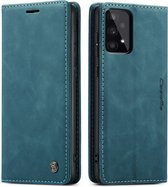 CaseMe - Hoesje geschikt voor Samsung Galaxy A53 - Wallet Book Case - Magneetsluiting - Blauw/Groen