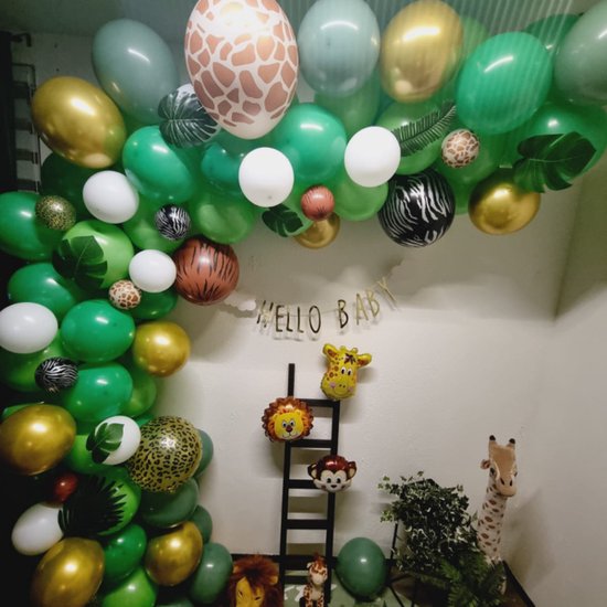 Set Arche de Ballons XXL Fissa® épais - 170 Ballons avec Bande - Thema  Jungle - Safari