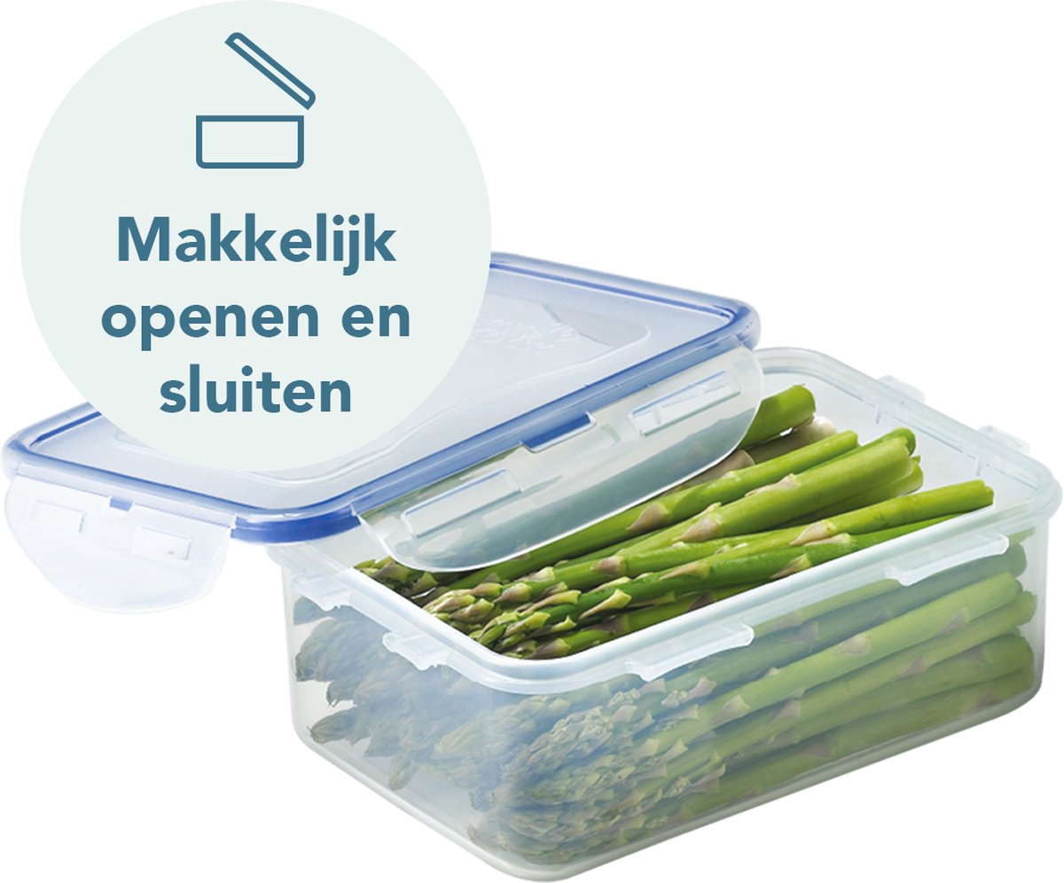 Lock&Lock Diepvriesbakjes - Meal prep bakjes - Vershoudbakjes - 850 ml - Set 4 stuks - 100% Lekvrij - BPA vrij - PFAS vrij - Magnetron bakjes met deksel - Diepvriesdozen - Bewaarbakjes - Vershouddoos - Transparant — afbeelding 2