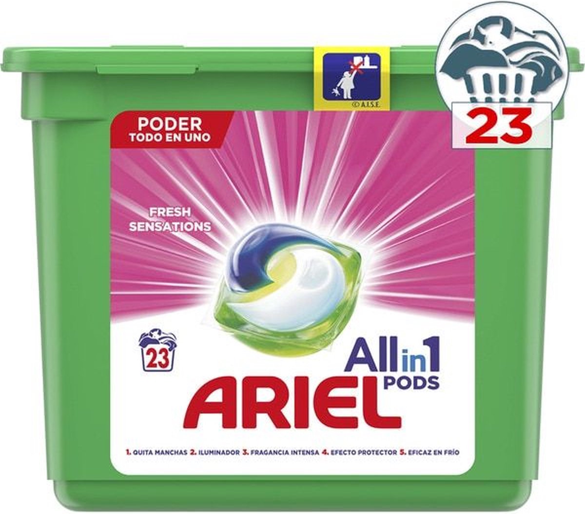 Ariel All-in-1 Pods - Lessive Liquide En Capsules - +Touche De Lenor  Unstoppables 