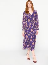 LOLALIZA Maxi bloemenjurk - Paars - Maat 44
