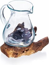 Gesmolten Glas op Houten Stronk - Water Kan