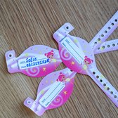 Verstickerd - SOS Bandje - Info bandje - speciaal voor kinderen - Veilig spelen - Set van 4 bandjes - ballerina- Roze
