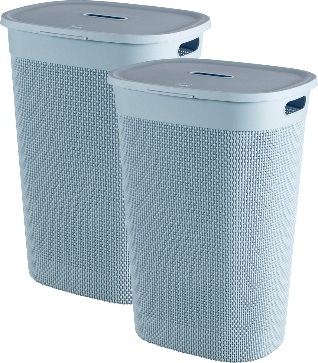 Curver Filo Wasmand met deksel 55L - 2 stuks - Blauw
