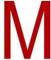 Mini letter M, rood wit 14 x 19 mm - 54/vel