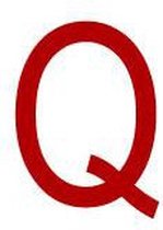 Mini letter Q, rood wit 22,8 x 38 mm - 12/vel