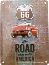 Wandbord - 15 x 20 cm - Historic US Route 66 - Alfa Romeo