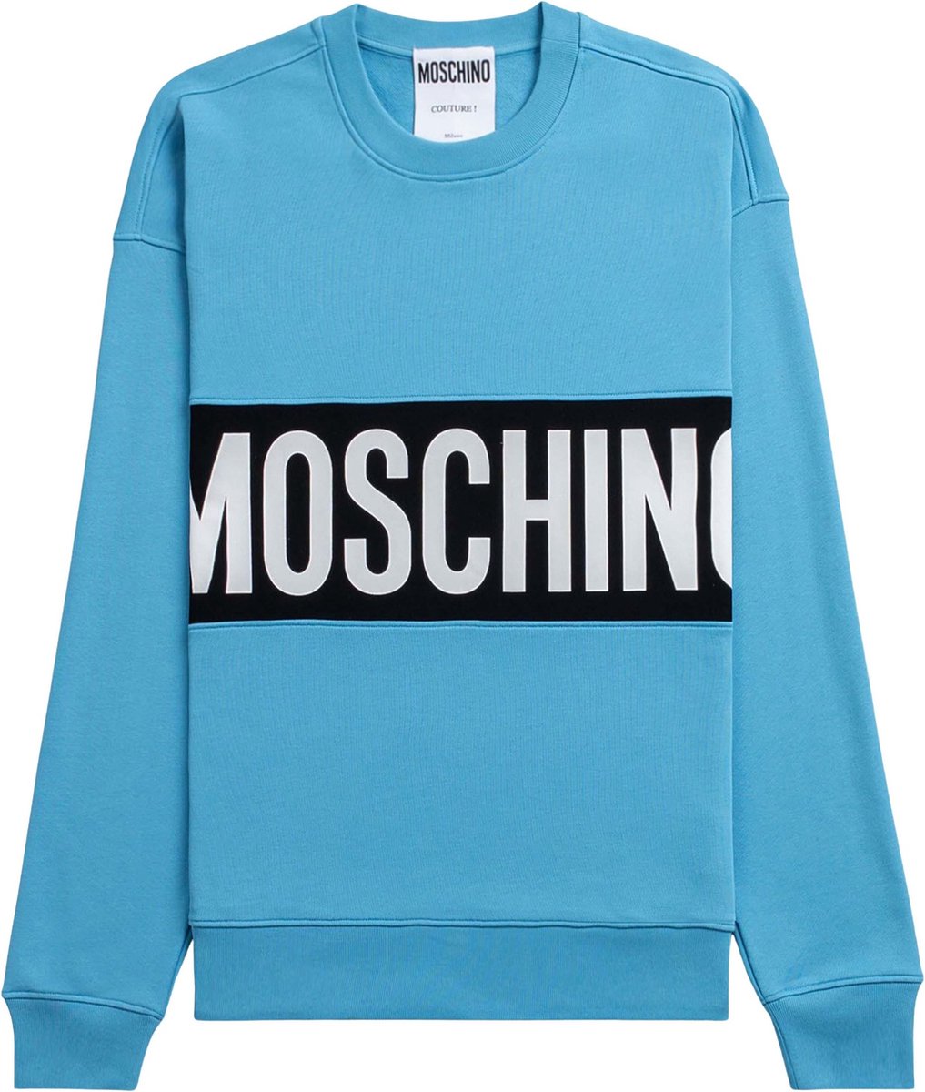 Moschino Heren Logo Sweater Blauw maat 46