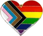 LGBTIQ+ Progresive Vlag Hart Pride Kledingspeld Enamel Emaille Pin Badge Reverse Broche