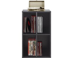 Vinyl lp platen kast - opbergen lp platen - platenspeler meubel - zwart