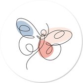 Wandcirkel - muurcirkel - vlinder - incl ophangsysteem - binnen - lijntekening - ⌀ 60 cm - kinderkamer