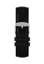 Wallace Hume - Horlogeband - Leer - Zwart - Zilveren Gesp - 20mm