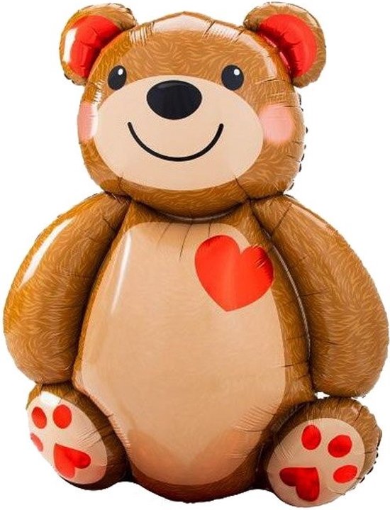 Ballon beer Valentijn - hart - XL ballon -  90 x 65 cm - folie ballon - Valentijnsdag