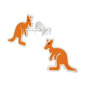 Sieraden sjoppie zilveren kinderoorbel oorknopje kangaroo