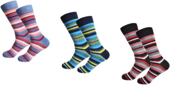 Gestreepte sokken - Giavanglia - Unisex - 3 paar - Maat 39-42